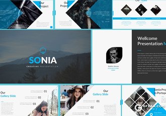 56页扁平化商务风格国外多用途PPT模板 10种主题配色 - 顶尖PPT