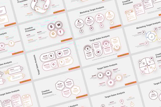 SWOT分析图形图表展示Keynote模板 - 顶尖PPT