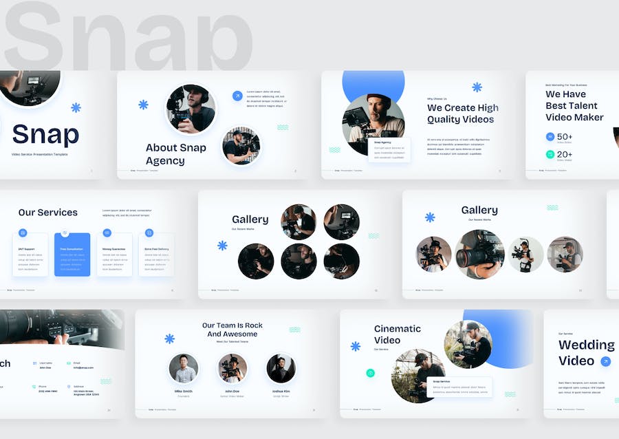 摄影照相视频拍摄服务PPT模板 - 顶尖PPT