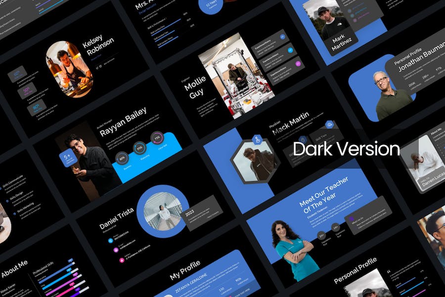 简历团队员工档案PPT模板 - 顶尖PPT