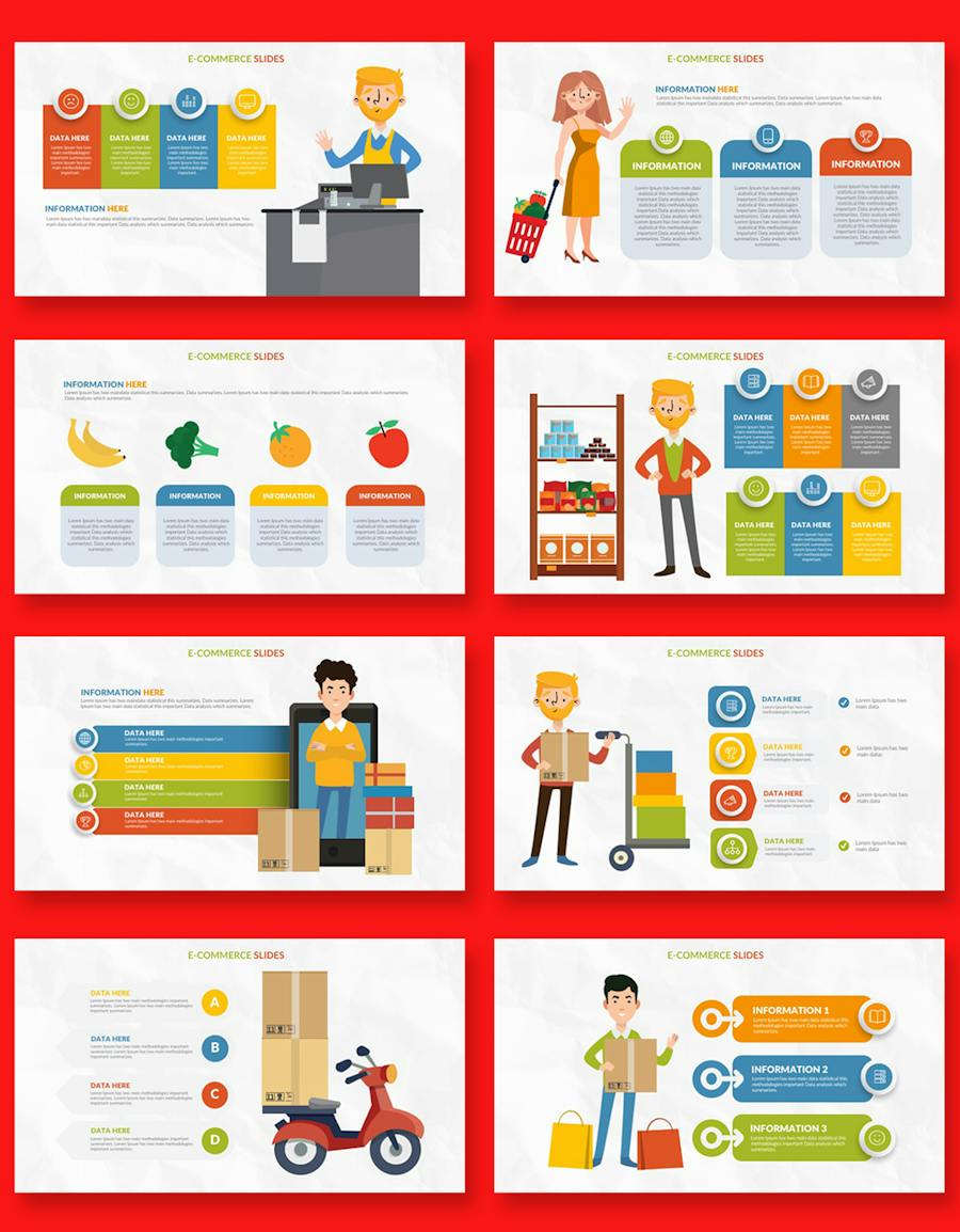 商务卡通人物矢量插画图形keynote模板 - 顶尖PPT