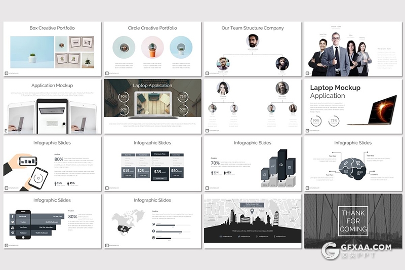 32页欧美商务公司团队介绍工作汇报业务合作Google slides模板 5种主题配色 - 顶尖PPT