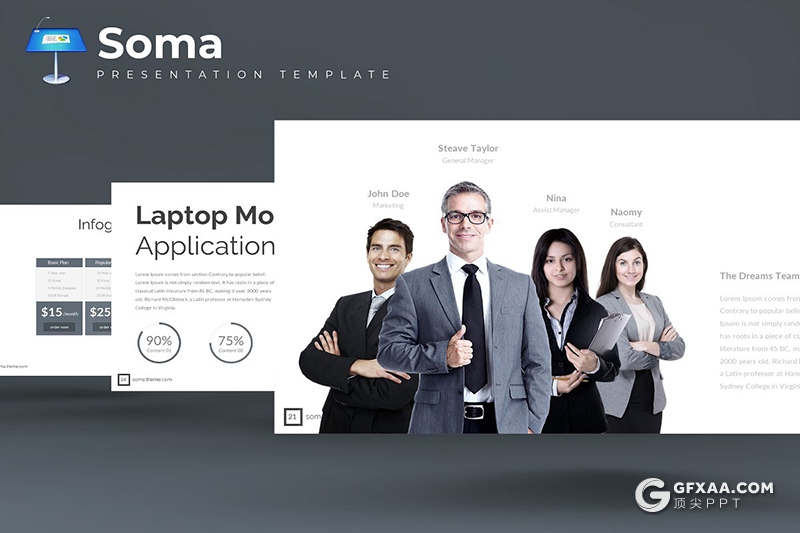 32页欧美商务公司团队介绍工作汇报业务合作Google slides模板 5种主题配色 - 顶尖PPT