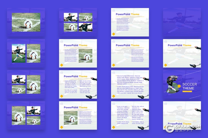 32页4:3尺寸足球体育运动介绍keynote模板 - 顶尖PPT