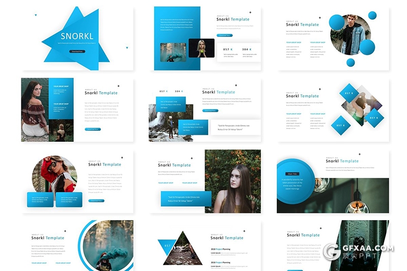 30页国外商务风格公司团队介绍工作总结keynote模板 5种主题配色 - 顶尖PPT