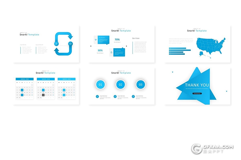 30页国外商务风格公司团队介绍工作总结keynote模板 5种主题配色 - 顶尖PPT