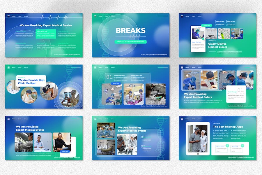 医疗健康行业方案演讲PPT模板 - 顶尖PPT