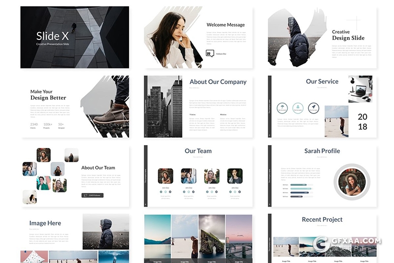 30页5种主题配色商业主题公司企业介绍多用途Google slides模板 - 顶尖PPT