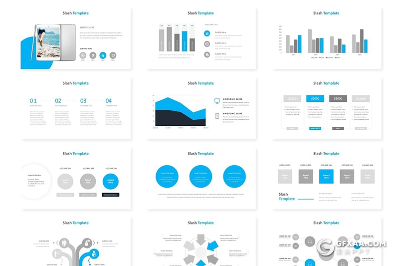 30页国外文艺小清新风格多用途Google slides模板 5种主题配色 - 顶尖PPT