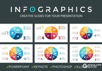 色彩创意商务PPT信息图形模板 包含多种格式ppt,key,ai,eps图形素材 - 顶尖PPT