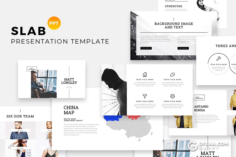 101页简约文艺风格ppt模板国外简约团队介绍工作汇报ppt模板 - 顶尖PPT