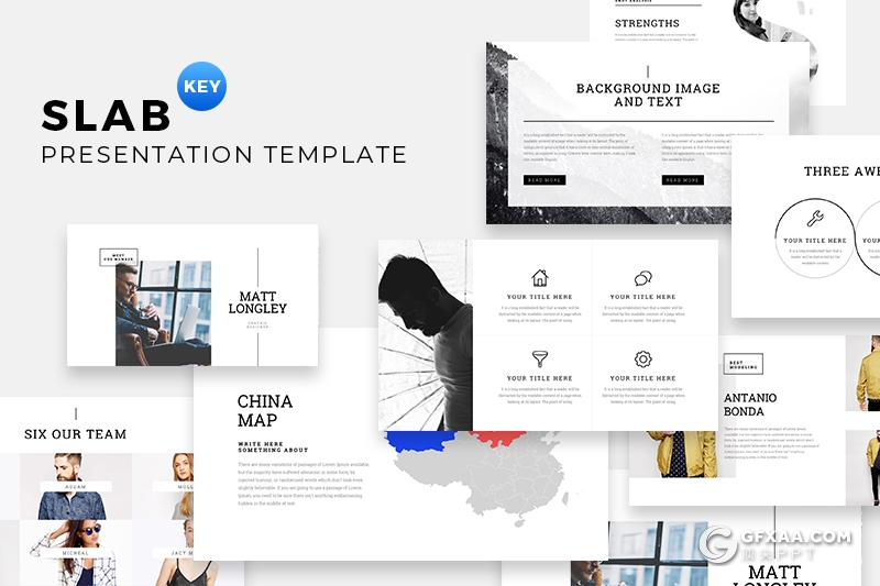 101页简约文艺风格keynote模板国外简约团队介绍工作汇报keynote模板 - 顶尖PPT