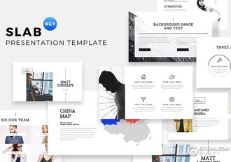 101页简约文艺风格keynote模板国外简约团队介绍工作汇报keynote模板 - 顶尖PPT