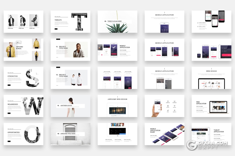 101页简约文艺风格keynote模板国外简约团队介绍工作汇报keynote模板 - 顶尖PPT