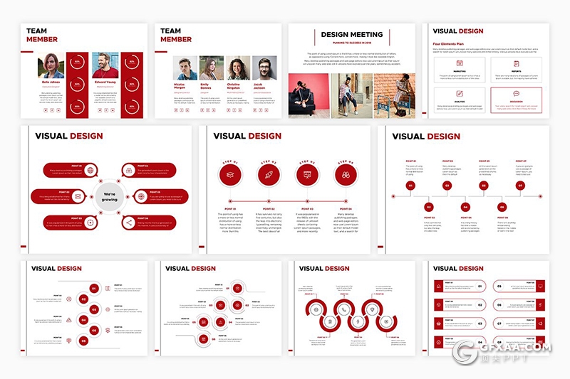 72页时尚杂志风格时尚服饰行业数据分析统计ppt模板 6种主题模板 - 顶尖PPT