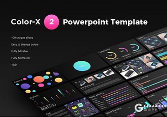 100页精美彩色创意图形设计国外高端商务产品介绍PPT模板 - 顶尖PPT