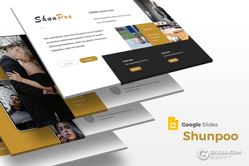 30页国外扁平化商务多用途Google slides模板 5种主题配色 - 顶尖PPT