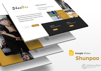 30页国外扁平化商务多用途Google slides模板 5种主题配色 - 顶尖PPT