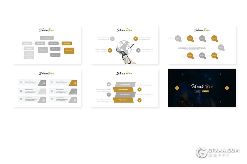 30页国外扁平化商务多用途PPT模板 5种主题配色 - 顶尖PPT