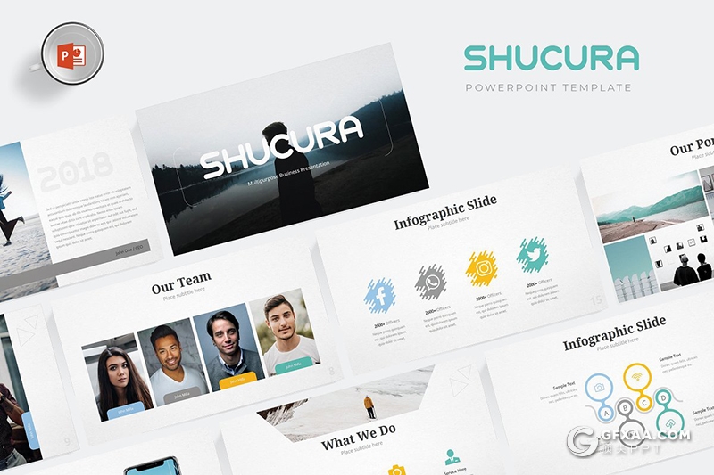 30页5种配色商务风格工作汇报总结逻辑图形ppt模板 - 顶尖PPT