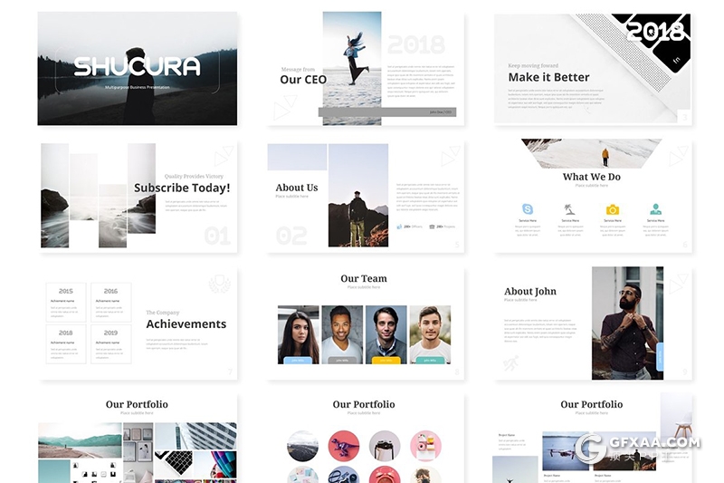30页5种配色商务风格工作汇报总结逻辑图形keynote模板 - 顶尖PPT