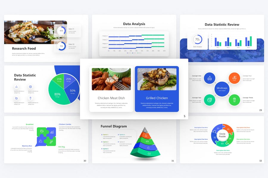 蔬菜餐饮美食食品展示PPT模板 - 顶尖PPT