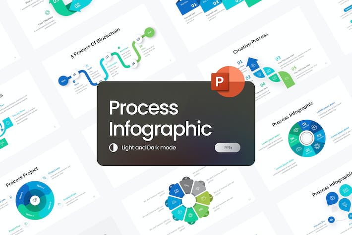 箭头循环步骤流程信息图表PPT模板 - 顶尖PPT