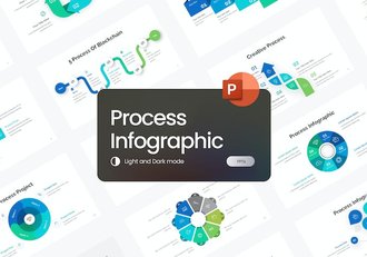 箭头循环步骤流程信息图表PPT模板 - 顶尖PPT