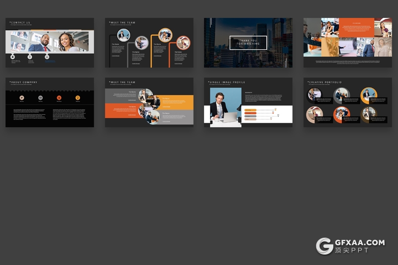 50页商务风格团队公司介绍业务合作项目展示PPT模板 黑白两种底色 - 顶尖PPT