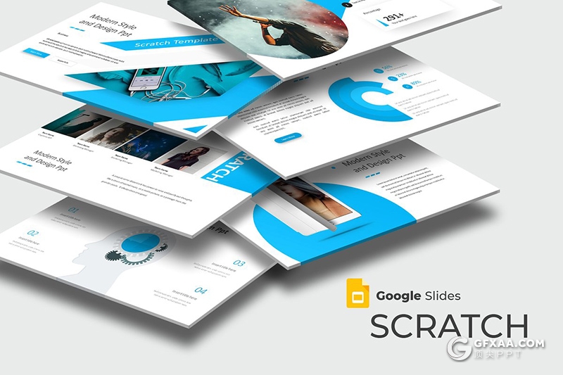 30页5种主题配色商务风格团队介绍工作汇报Google slides模板 - 顶尖PPT
