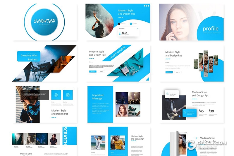 30页5种主题配色商务风格团队介绍工作汇报keynote模板 - 顶尖PPT