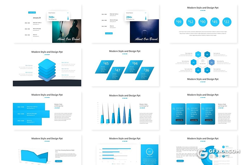 30页5种主题配色商务风格团队介绍工作汇报keynote模板 - 顶尖PPT