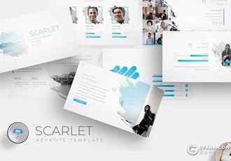 30页扁平化简约风格工作分析国外商务通用keynote模板 5种主题配色 - 顶尖PPT