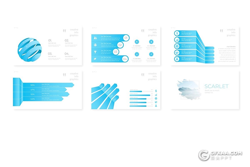 30页扁平化简约风格工作分析国外商务通用Google slides模板 5种主题配色 - 顶尖PPT