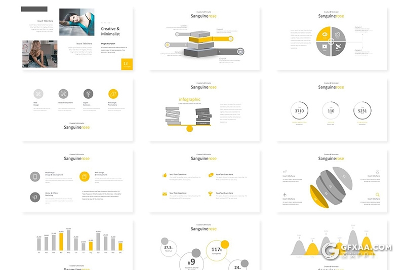 30页国外商务风格年初工作计划工作汇报PPT模板 5种主题配色 - 顶尖PPT