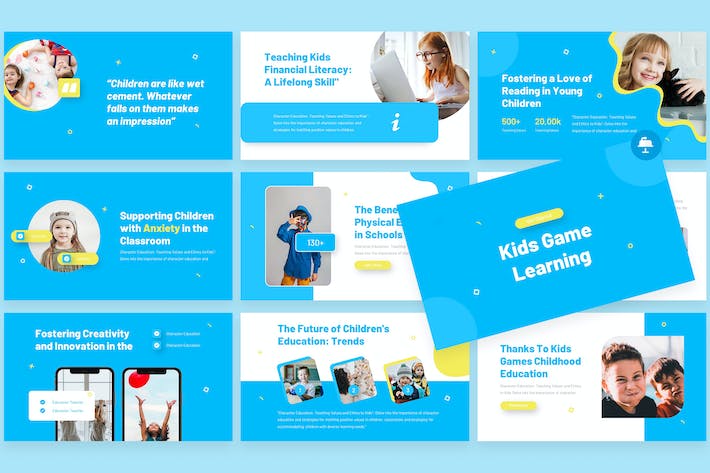 可爱儿童学习教育培训课程Keynote模板 - 顶尖PPT