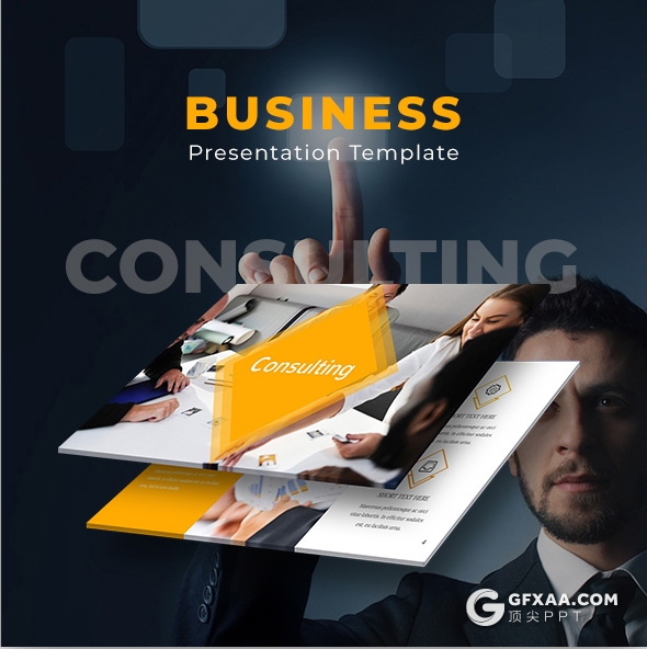 130页国外橙色扁平化企业项目介绍商务工作计划汇报PPT模板 - 顶尖PPT