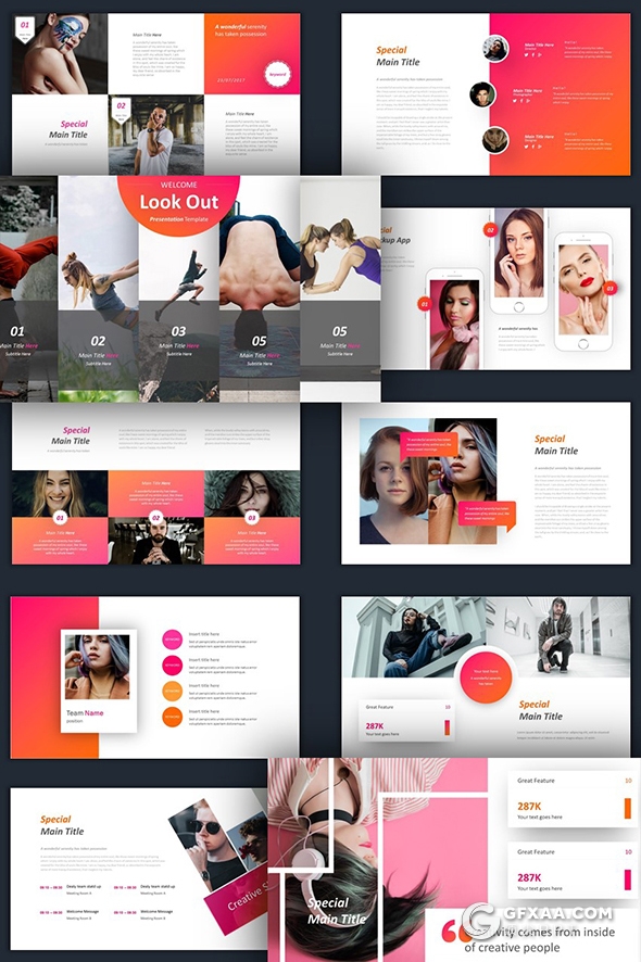 390页粉红色创意商务图形企业公司团队介绍商务通用PPT模板 - 顶尖PPT