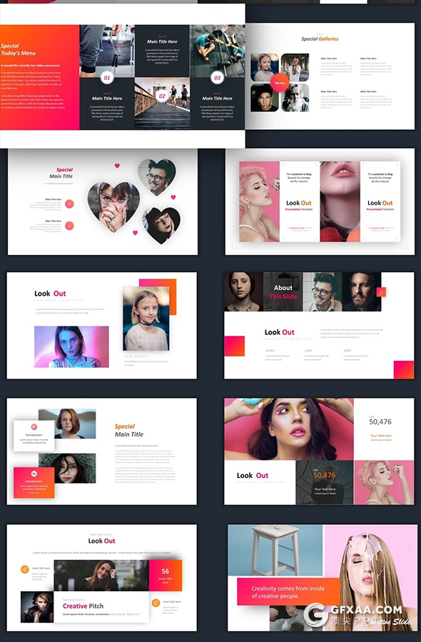 390页粉红色创意商务图形企业公司团队介绍商务通用PPT模板 - 顶尖PPT