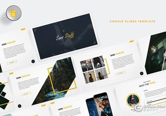 30页时尚文艺风格创意商务图形多用途Google slides模板 5种主题配色 - 顶尖PPT