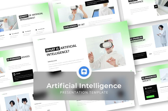 VR体验AI人工智能Keynote模板 - 顶尖PPT