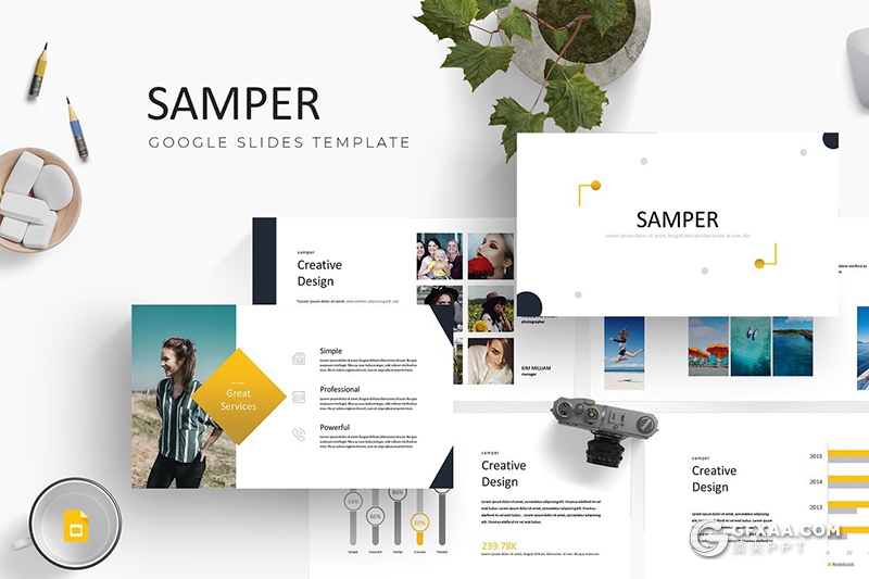 30页企业介绍项目合作汇报商务多用途Google slides模板 5种主题配色 - 顶尖PPT