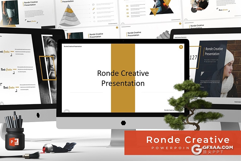 30页扁平化团队介绍商务通用国外PPT模板 5种主题配色 - 顶尖PPT