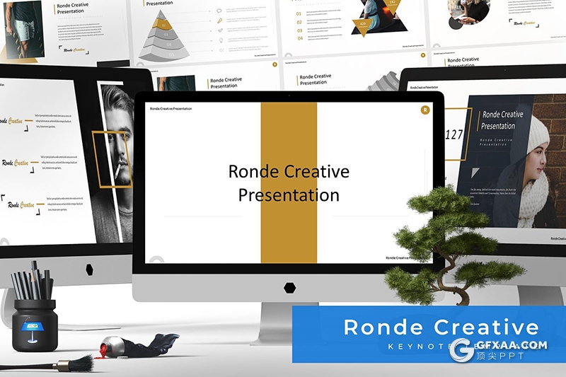 30页扁平化团队介绍商务通用国外keynote模板 5种主题配色 - 顶尖PPT
