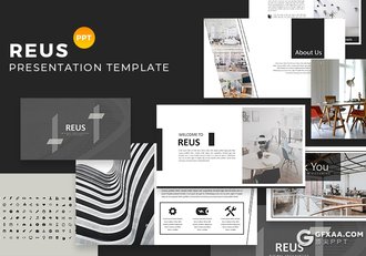35页简约室内装修设计案例展示项目合作介绍ppt模板 - 顶尖PPT