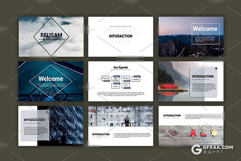 94页简约风格商务工作总结汇报企业介绍业务合作通用PPT模板 - 顶尖PPT