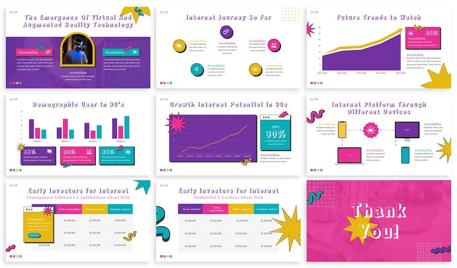 复古孟菲斯风格商务PPT模板 - 顶尖PPT