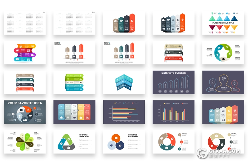 171页创意商务高端keynote图形模板统计图表逻辑图形商务图形keynote模板 - 顶尖PPT