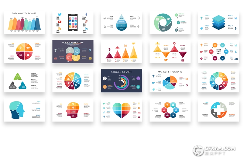 171页创意商务高端keynote图形模板统计图表逻辑图形商务图形keynote模板 - 顶尖PPT