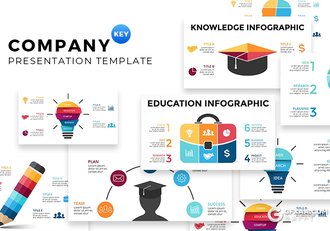 19页多色搭配商务创意图形keynote模板 - 顶尖PPT